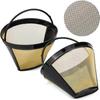 2PCS Reusable Coffee Filters Cone Style Size 4 Washable Household Coffee Mesh Basket Cup - DD0