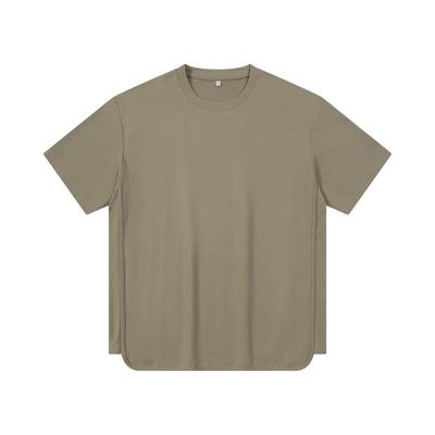 Pure Cotton Short-Sleeved T-Shirt Men's Round Neck Summer Solid Color Trendy Wide Loose Cotton Half-Sleeve Bottoming Shirt
