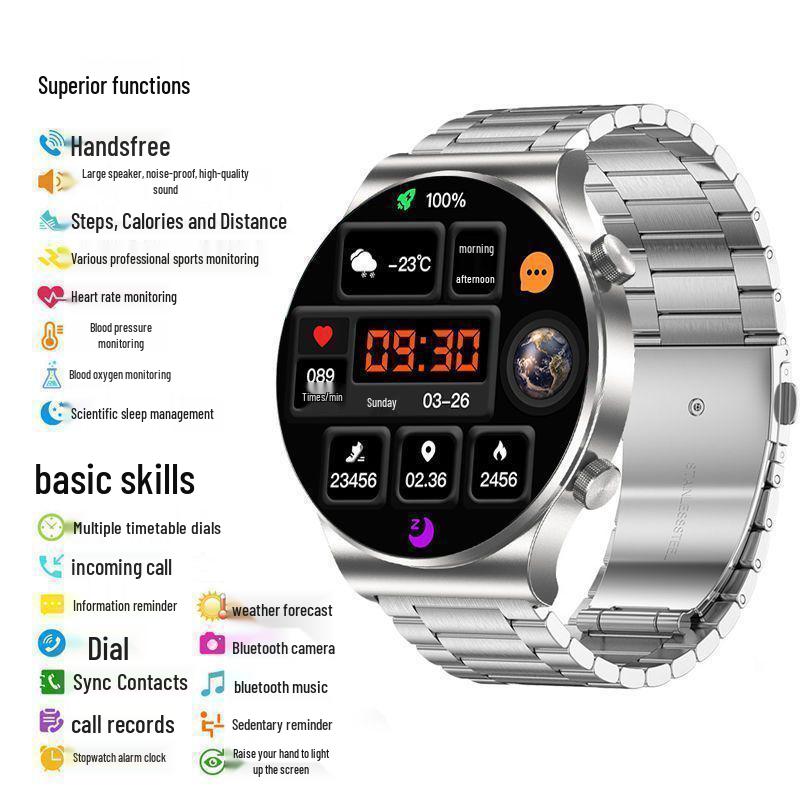 Huqiangbei GT4 Smartwatch 2025: Black Technology, Health & Sports, Bluetooth Call, Multifunctional