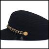 Marine Cap Tweed Newsboy Cap Black White Hat for Going Out Travel CZ308 [White Fang] Women's (White)