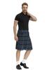 Falda plisada de cuadros para hombre: Estilo Festival Escocés, Lino Transpirable, Tallas M-XL.