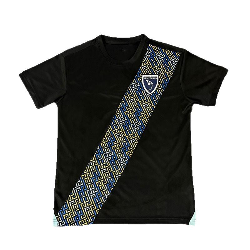 Mens Bamboo Fiber Soccer Jersey Short Sleeve Black Away Kit Guatemala Fans Fall Winter