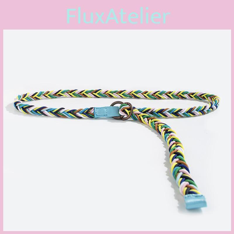 Trendy Boho Woven Waist Belt With Colorful Rope For Accessories Womens