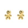 New Simple Stainless Steel Golden Flower Small Stud Earring for Women Girl Teen Tiny Screw Back Piercing Accessories