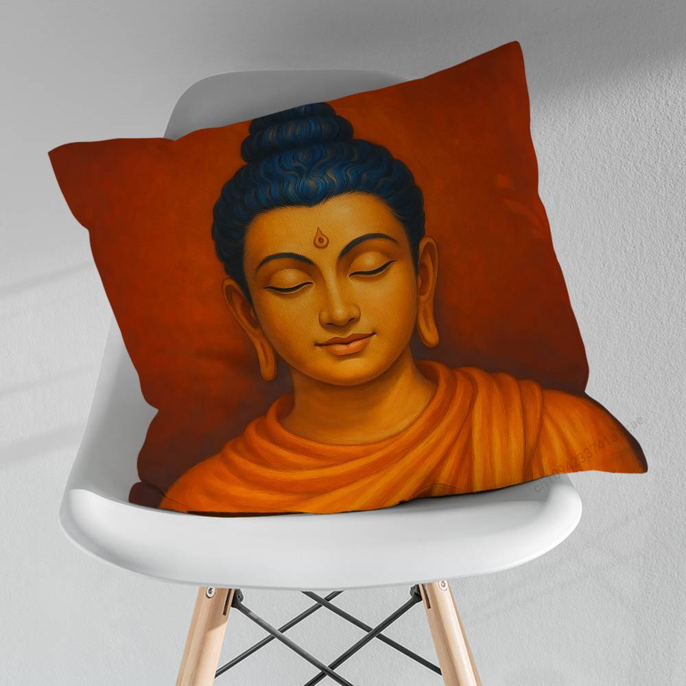 Cartoon Art Buddha Belief Pillow Case For 30x30cm45x45cm55x55cm For Home Bedroom Decoration And Protector