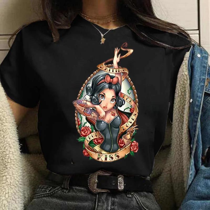 T-shirt Unisex New Punk Princess Jasmine Printed Fashion T Shirts 90s Kawaii Graphic Tops Harajuku O Neck Tee