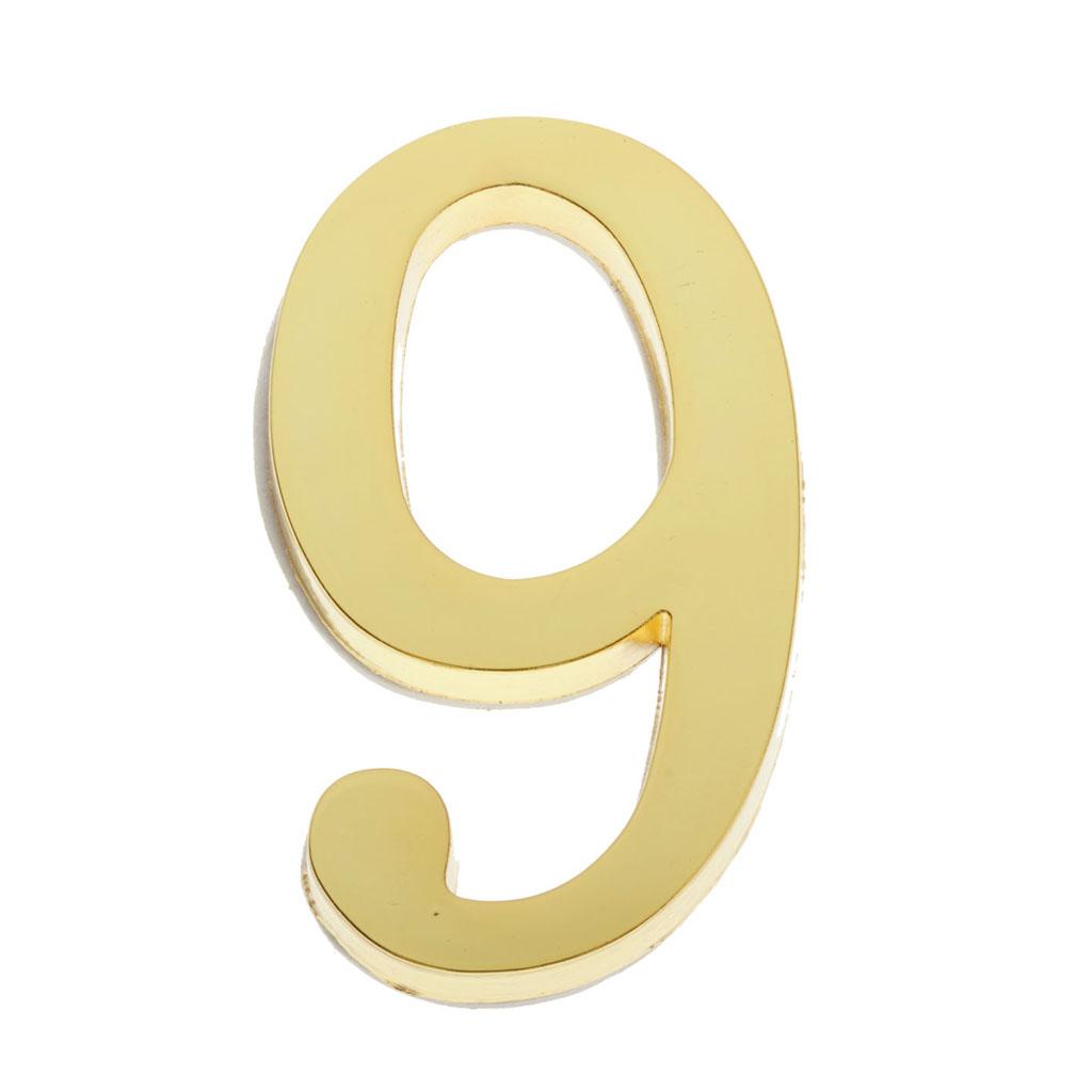Golden Metal Digit Door Numbers Sign Plate DIY Mailbox House Outdoor 1