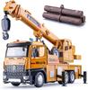 Huang Yem Construction Vehicle Toy, Crane, Construction Truck, Work Vehicle, Alloy Construction Car with Telescopic Boom and Light and Sound Effects,