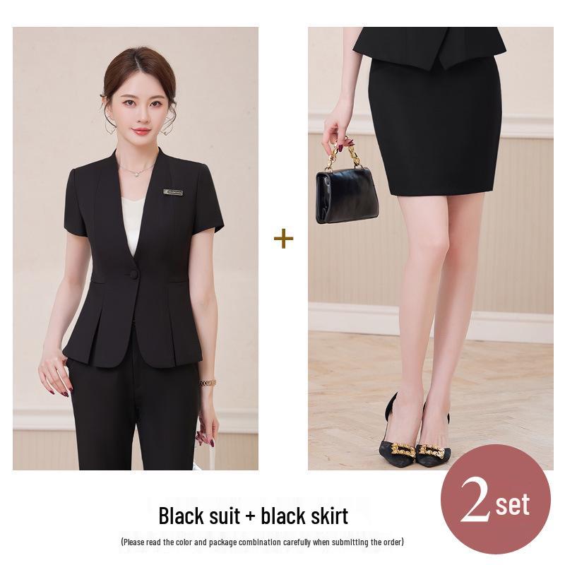 Women's Summer Professional Suit: Elegant, Lightweight Workwear for Hotel and Jewelry Store Managers