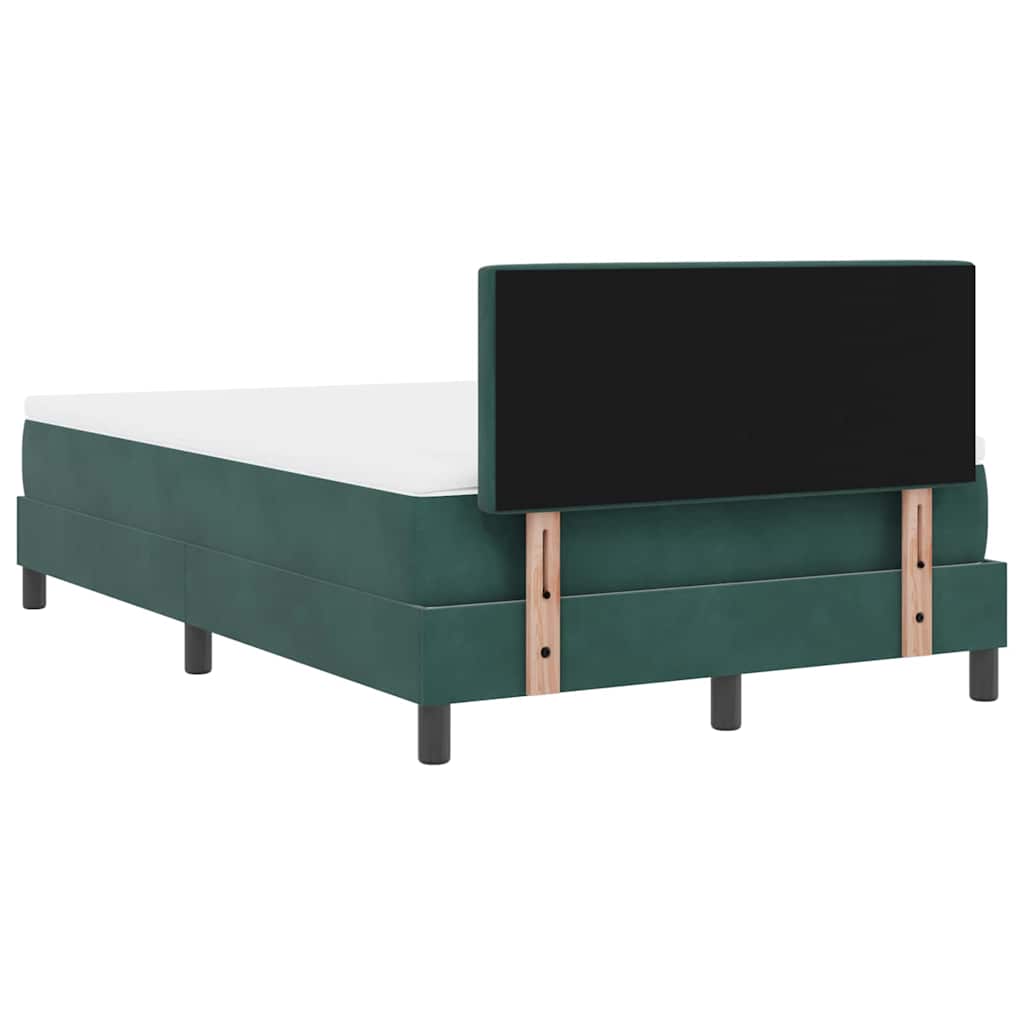 Box Spring Bed with Mattress Dark Green 120 x 190 cm Velvet