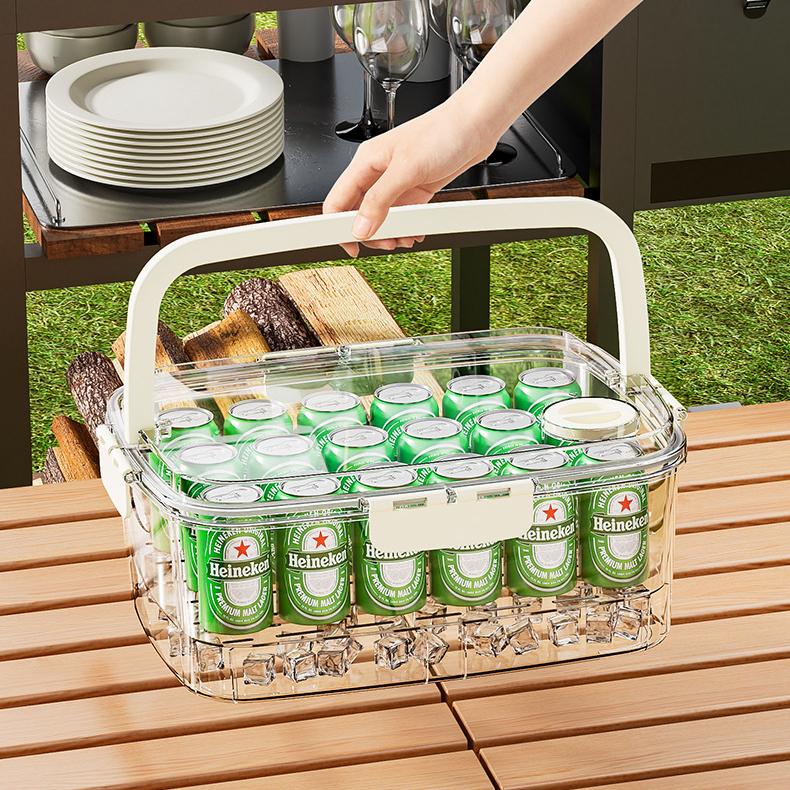 Outdoor Picnic Compartmentalised Food Grade Fruit Container Portable Convenient Crisper Kitchen Fridge Organiser