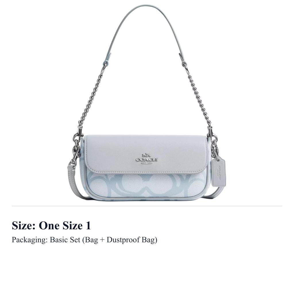 COACH Hailey Coated Canvas With Leather Crossbody Bag, Shoulder Bag Small Women's Blue CBJ18-SVNB9
