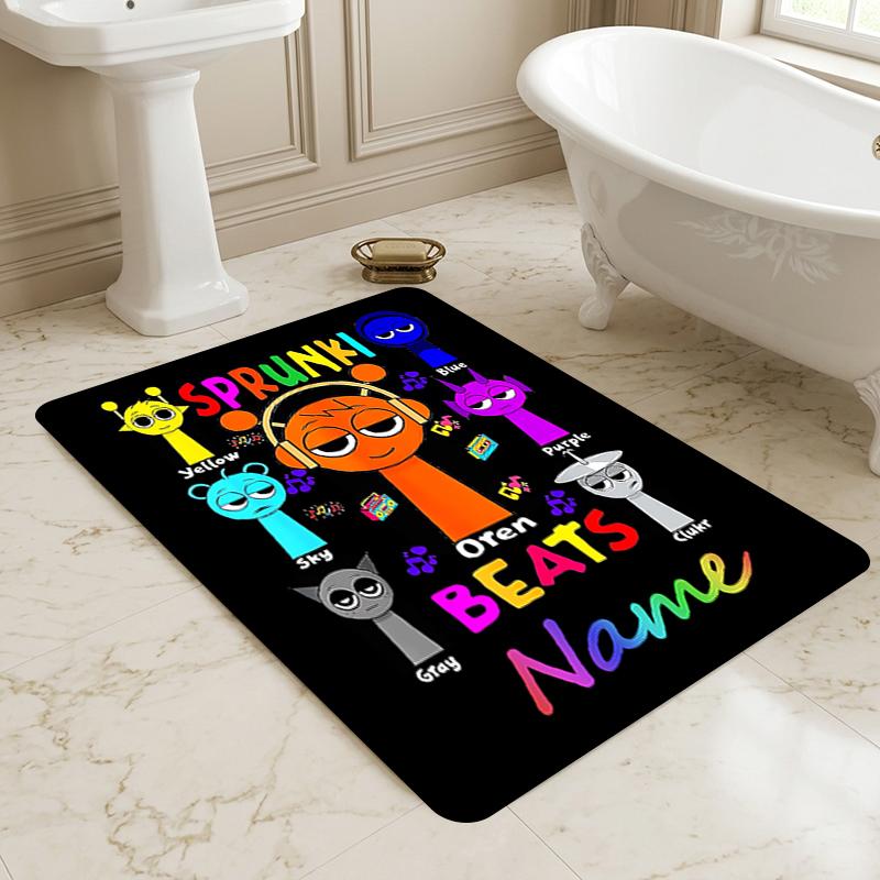 Custom Name Sprunki Love Living Room Non-Slip Area Rug Soft Carpet for Bedroom Kids Playroom Sofa Office Home Decor Doormat