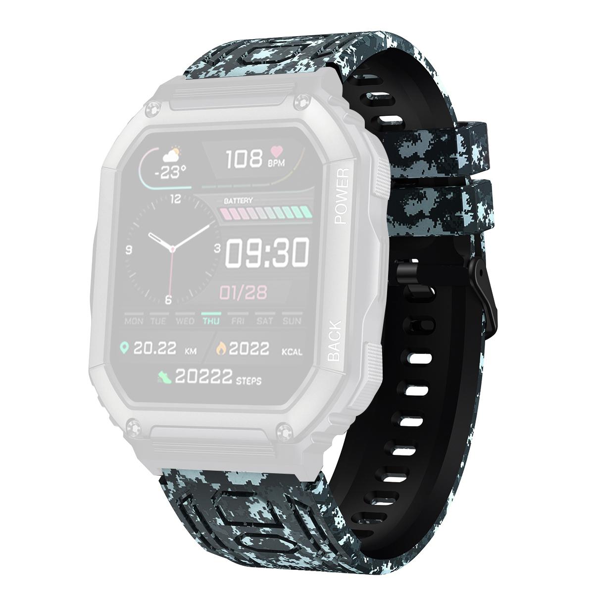 

For Garmin Fenix 7/7 Pro/6/5 Replacement Wrist Band 22mm Adjustable Silicone Watch Strap Camouflage Black