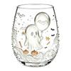 Halloween 3D Glass Cup with Embossed Design Tumbler for Holiday Party and Gifts