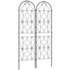 Set of 2 Garden Trellis Climbing Plant Supports, Metal, 50 X 180 Cm, Black