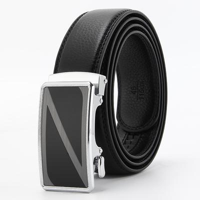 New Style Open Edge Microfiber Cowhide  Men's Automatic Buckle Imitation Cowhide Belt  Business Casual Men's Belt