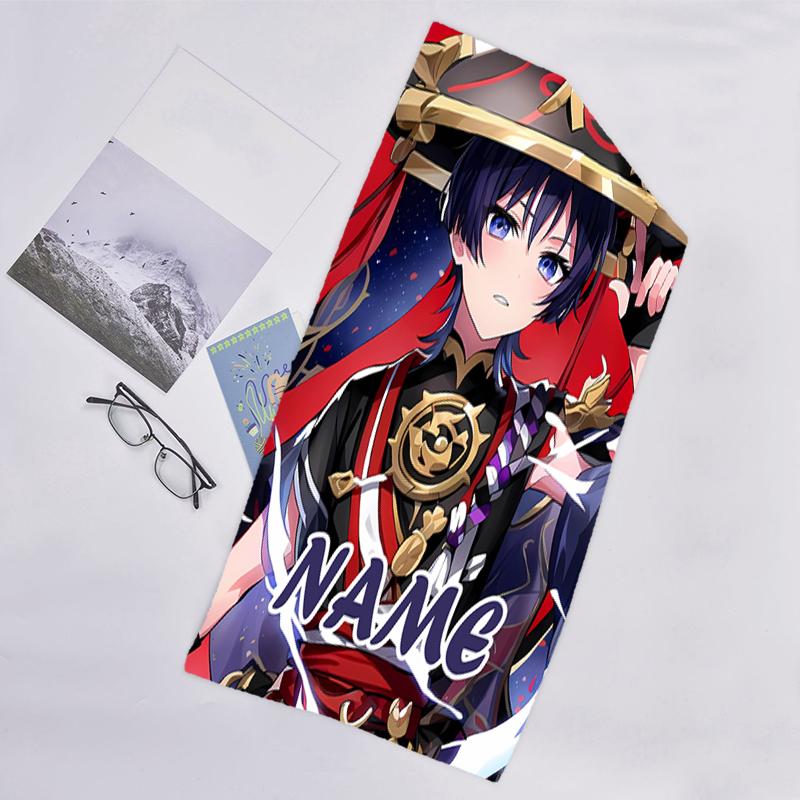 1pc Genshin Impact4 Beach Towel with Custom Name, Beach/Swimming/Bath/Picnic/Camping Towel, Suitable for Seaside Beaches
