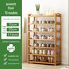 Camphor Bamboo Multi-layer Shoe Rack - Space-saving Floor Storage Cabinet for Dormitory Entrance