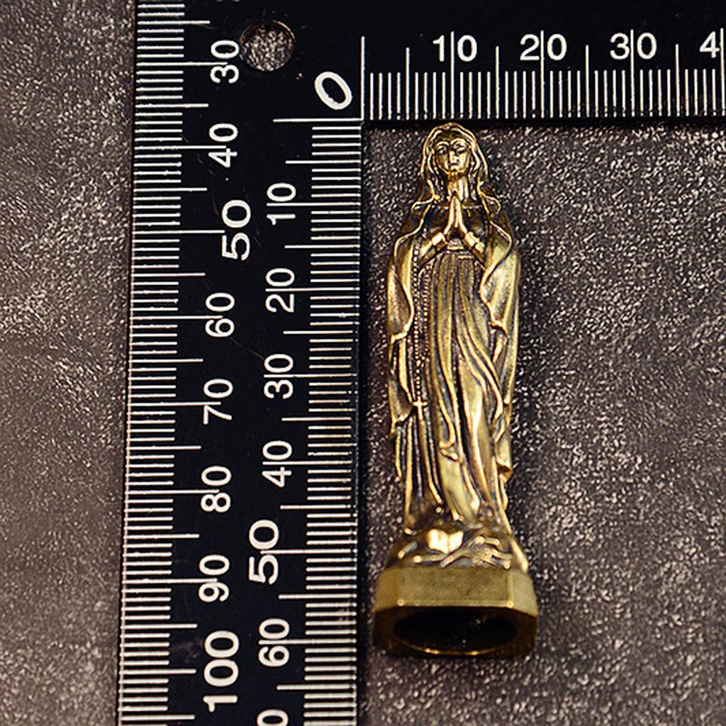 Retro Brass Statue Of The Mary, European And American Figure Copper Carving Religious Statue Handicraft