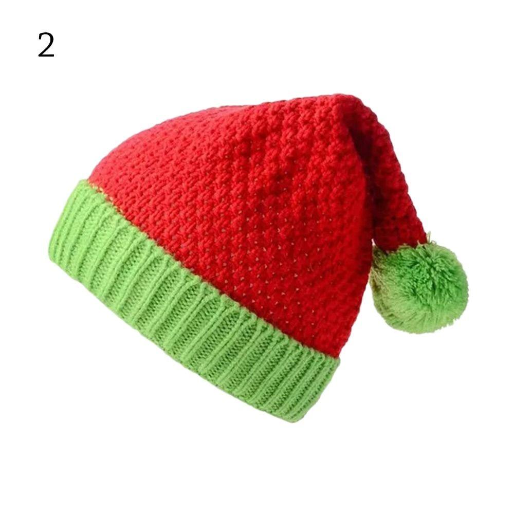 Pom Pom Ball Christmas Hat Knitted Xmas Decor Winter Beanie Santa Caps  for Women Men