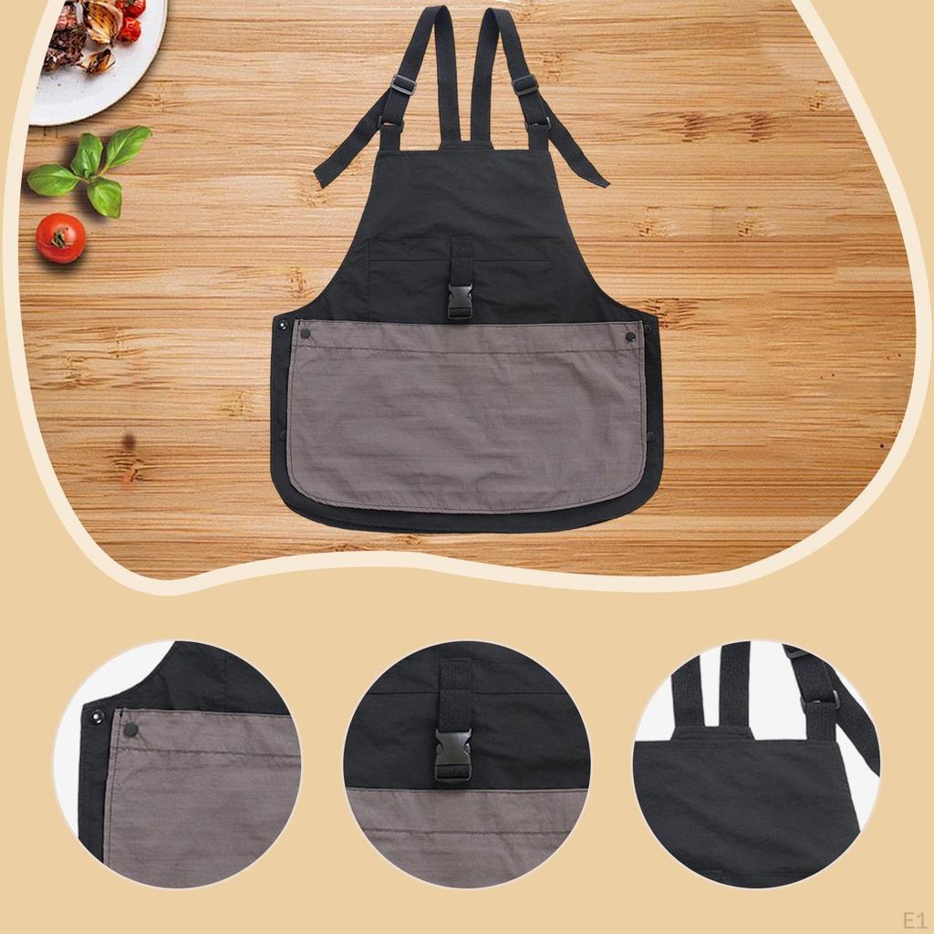 Apron Adjustable Strap Multipurpose Front Pocket for Women Men Server Cafe Studio Crafting