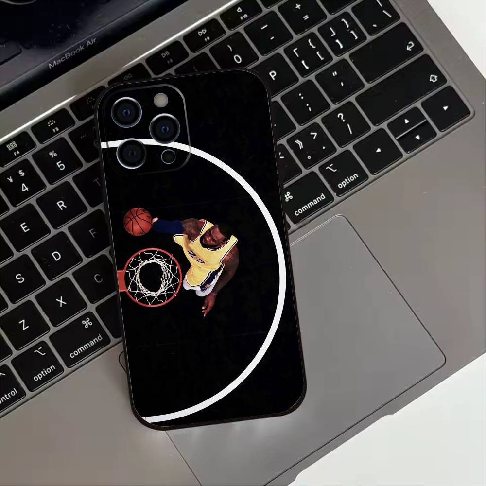 L-Lebron James 23 Phone Case For iPhone 17,16,15,14,13,12,11 Plus,Pro Max,XS,Soft Silicone Black Cover