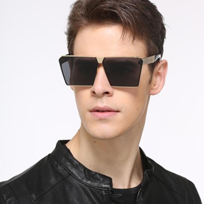 Fashion Luxury Brand Designer Oversized Square Sunglasses Women For Men Vintage Flat Top Mirror Shades Trend Punk Sun Glasses