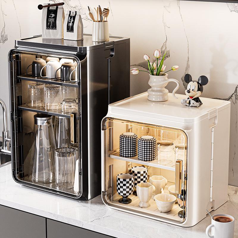 Dustproof Tea & Coffee Cup Storage Organizer – Desktop Holder & Draining Box for Cups & Mugs