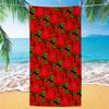 Rose Pattern Beach Towel, Digital Printing Thin Quick-Dry Anti-Sand Microfiber Lightweight for Swim, Yoga, Travel, Gym, Gift