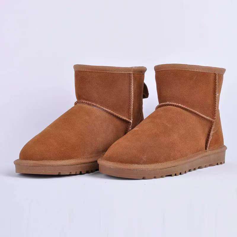 Fashion Men Snow Boots 100% Genuine Leather Waterproof Men Shoes Comfortable Non Slip Ankle Boots for Men Plus Size Warm Boots