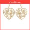 Alloy Pendant Heart Earrings With Butterfly Flower Design Women For