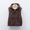 90 duck down new national standard autumn and winter new solid color vest hooded down vest women