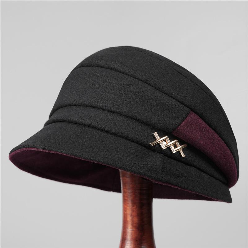Versatile cap women's autumn pile hat winter elegant temperament fisherman hat