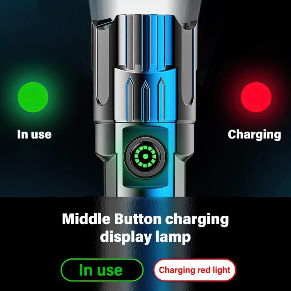 Super Powerful LED Flashlight Zoom LED Torch Built-in Battery USB Rechargeable Waterproof Lamp Ultra Bright Lantern