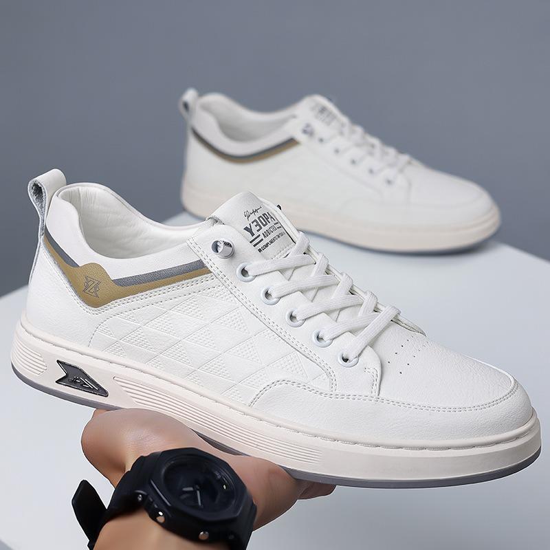 Fashion Fashion Printed Casual Leather Men's Shoes Designer New Slip-on Solid Color Shallow Mouth Retro British Style Male Sneaker