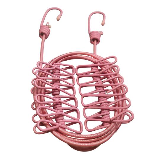 Portable Clothesline with 12 Clips Heavy Duty Laundry Rope Bathroom Laundry Room Indoor Outdoor Camping Travel Clothes Drying Line