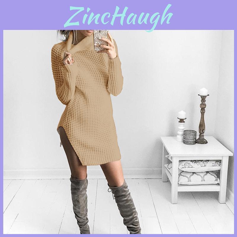 Autumn And Winter New Knit Sexy Split Turtleneck Sweater For Women In Premium Quality