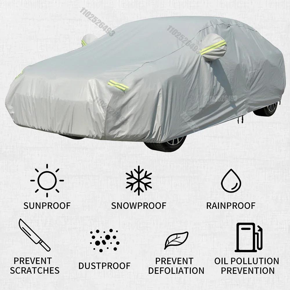 Car Cover Outdoor Protection Full Exterior Snow Cover Sunshade Dustproof Oxford Protection Cover Universal for Hatchback Sedan