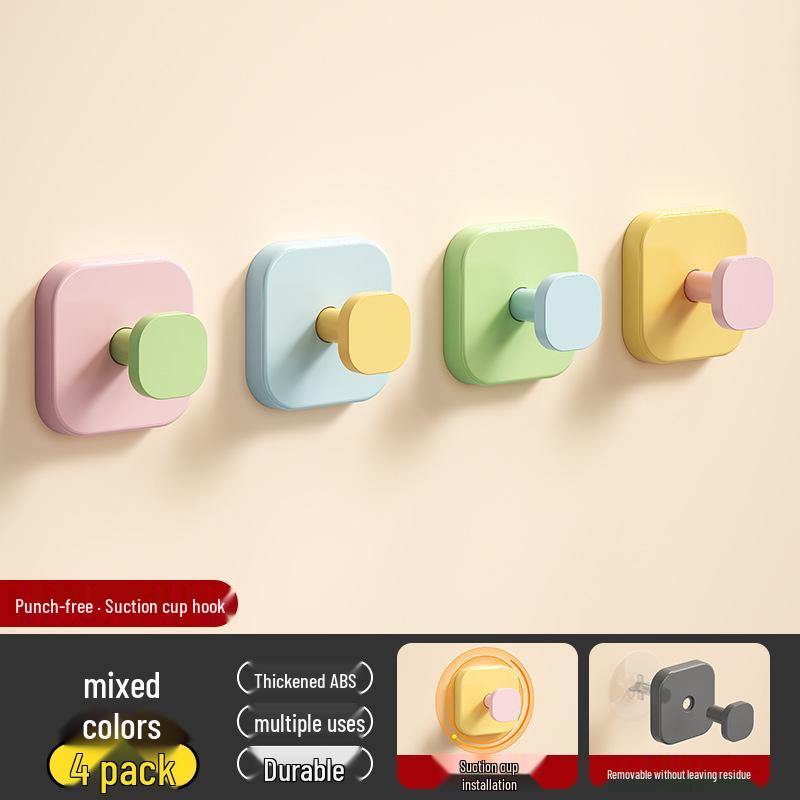 Macaron Adhesive Wall Hook - Coat Rack for Entryway, Bedroom, Living Room