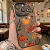 Autumn Pattern Pumpkins Leaves Hard Phone Case for Iphone 16 15 14 13 12 11Pro Max Mini Shockproof Anti-Scratch Protective Cover