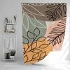 1 Modern Leaf Pattern Shower Curtain - Polyester, Machine Washable, With Colorful Leaves, Hook Included, Polyester Fabric