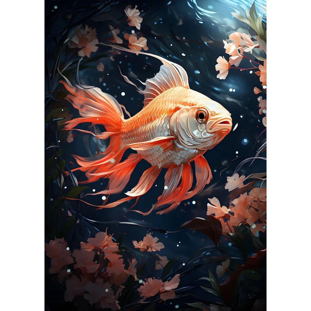 Classic Surreal Golden Koi Fish Posters Fishes Swimming Anime Art Prints Canvas Painting Wall Pictures Home Living Room Decor