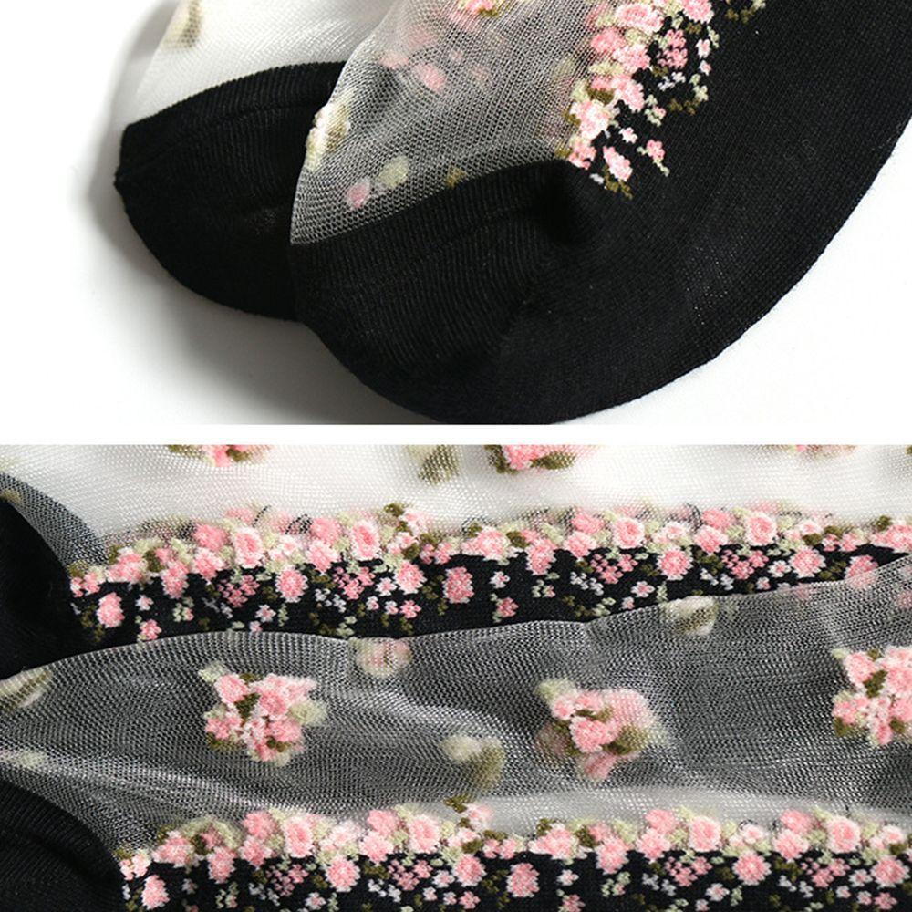 Women Transparent Thin Glass Silk Boat Socks Jacquard Short Sock Crystal Sock Ankle Socks Socks