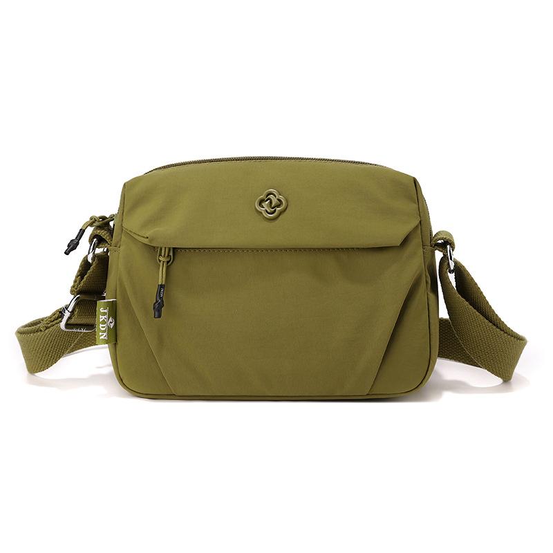 Vattentät Nylon Crossbody-väska med Flera Fickor Casual Axelväska för Kvinnor