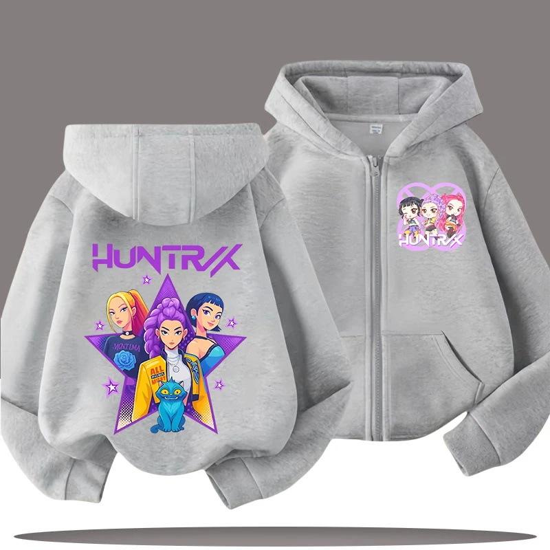 2026 New Boy Sweatshirt Zipper Hoody Baby Top Zip Up Sweatshirts Saja Boys Kpop Demon Hunters Hoodie Children Clothes Kid Girl