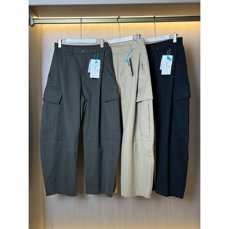 Trade Surplus Authentic Japanese-Style Versatile High-Street Harem Cargo Pants for Men with Large Pockets, Loose Wide-Leg, and Curved Leg Design