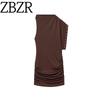 Zbzr Autumn New Women Clothes Western Style Fashion Ring Asymmetric Straight Dress 4772257 717