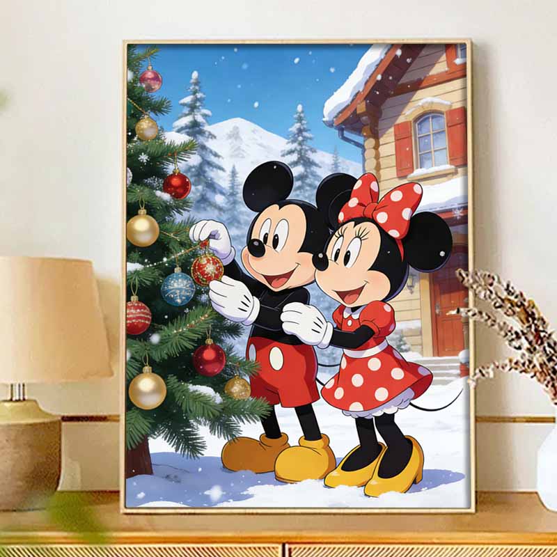 Disney Diamond Art Painting Kit 5D Diamond Christmas Tree Painting Dot Art Gemstone Crystal Paint Diamond Home Wall Decor