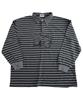 SK8ER ROCK Pigment 88 Stripe Rugby Shirt ((Charcoal*Black))